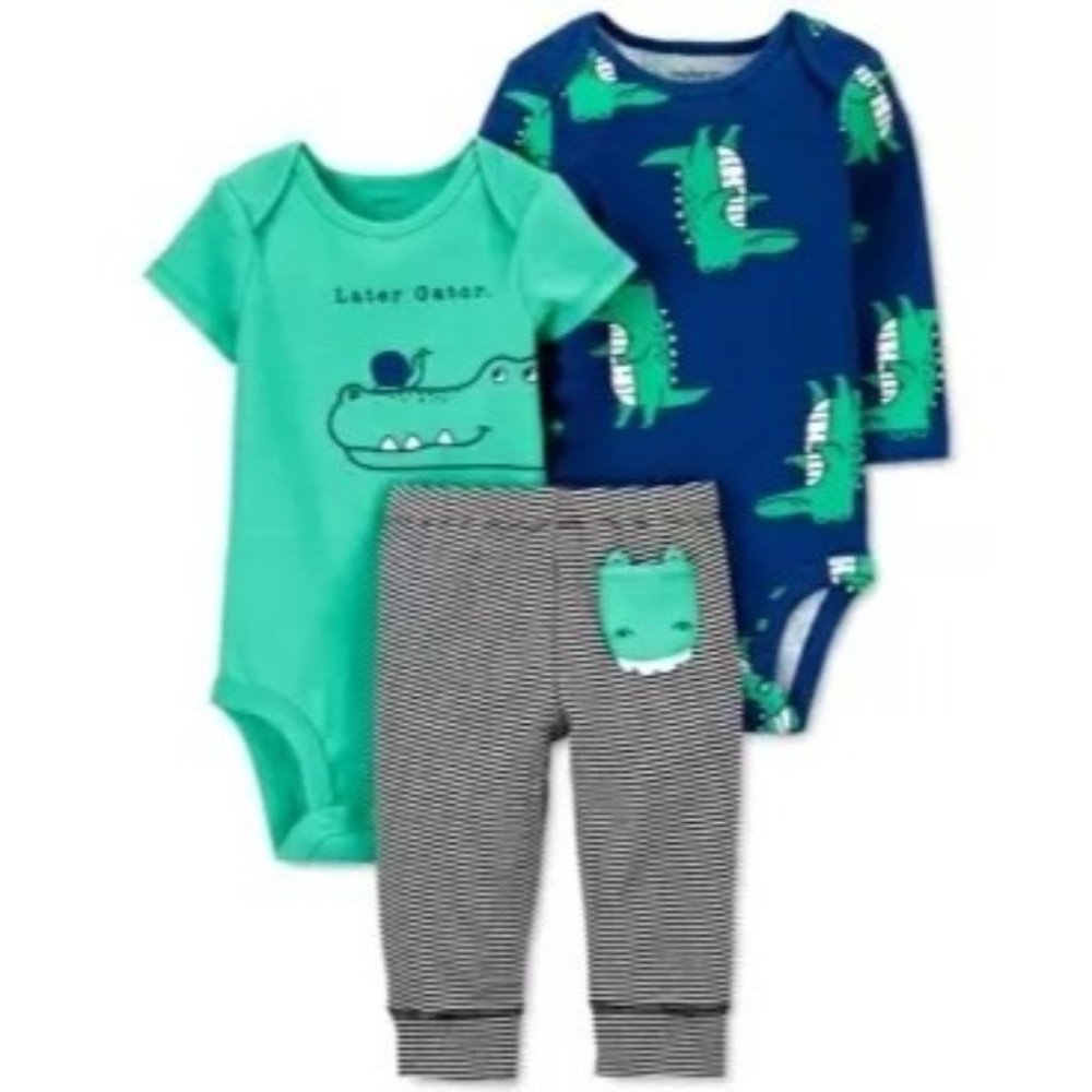 Baby Boys 3-Piece Bodysuits and Pants Set -  Carter's Blue 6M